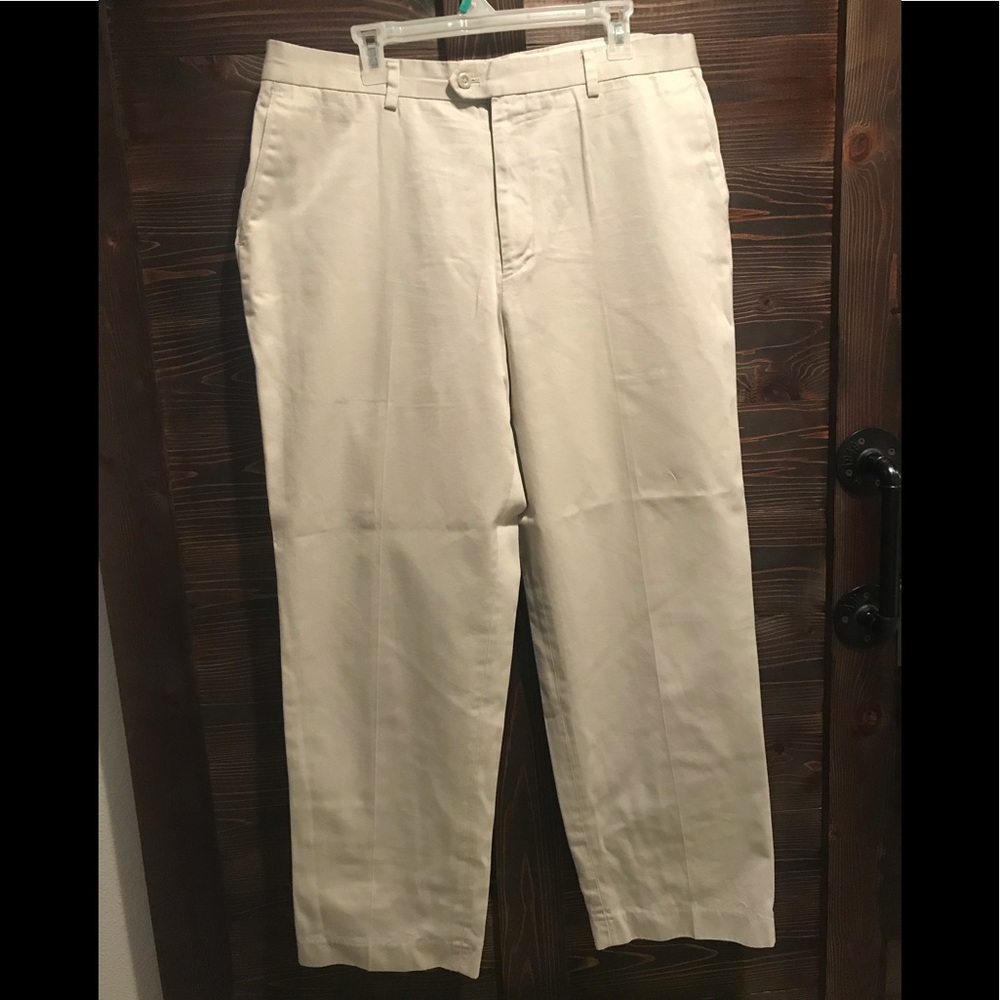 Men’s khaki flat front pants